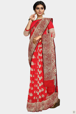 HouseOfCommon Woven Banarasi Jacquard Saree(Red)