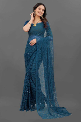 Samrudhh Solid/Plain Bollywood Art Silk Saree(Black, Grey)