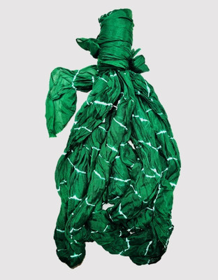 pk hub Dyed Bollywood Chiffon Saree(Dark Green)