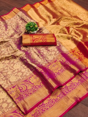 Mervadiya Self Design Kanjivaram Art Silk, Pure Silk Saree(Pack of 2, Multicolor)