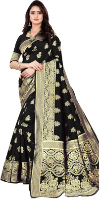 LAVISHBOI Solid/Plain Saree with Attached Blouse Art Silk Saree(Multicolor)