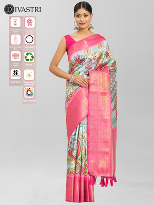 Divastri Printed Bollywood Art Silk Saree(Blue)