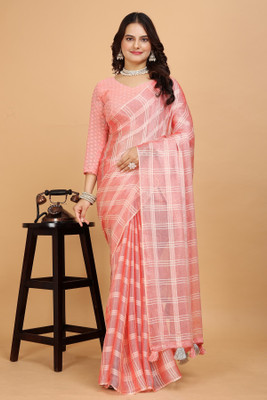 SAADHYA CREATION Embroidered, Solid/Plain Bollywood Chiffon Saree(Orange)