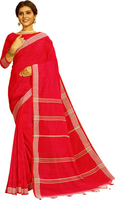 Mayabi Woven Handloom Handloom Cotton Silk Saree(Red)