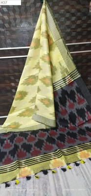 Nisha Creation Printed Bollywood Cotton Linen Saree(Multicolor)