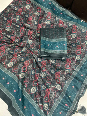 VIKALP FABRICS Digital Print Chanderi Cotton Blend Saree(Multicolor)