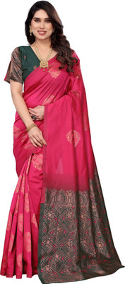 Shubh Mangalam Creation Woven Banarasi Jacquard Saree(Pink)