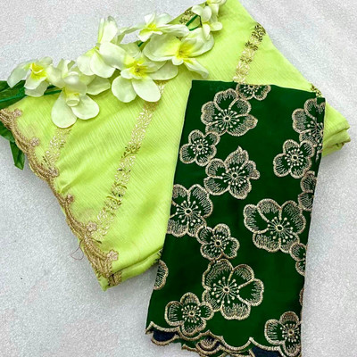 CLICKTHEMALL Self Design Leheria Satin Saree(Green)