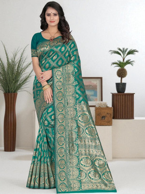 LERYZA Woven Banarasi Jacquard Saree(Multicolor)