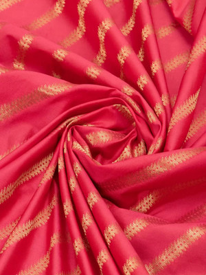 entellus Embroidered Banarasi Pure Silk Saree(Red)
