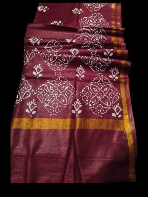 govind handloom Printed Bollywood Silk Blend Saree(Maroon)