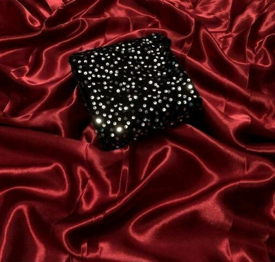 Arpita Fashion Solid/Plain, Self Design Bollywood Satin Saree(Maroon)