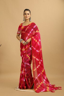 nirmal creation Dyed Bollywood Georgette Saree(Multicolor)