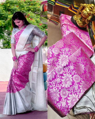 Om Creation Digital Print Bollywood Pure Silk Saree(Multicolor)