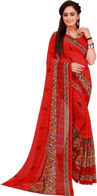 Saadhvi Woven Banarasi Georgette Saree(Red)