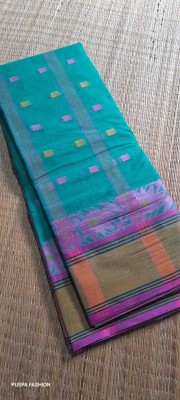 Puspa Fashion Self Design Tant Pure Cotton Saree(Light Blue)