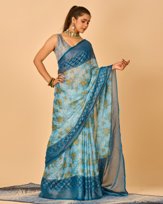 nirmal creation Floral Print Bollywood Georgette Saree(Multicolor)