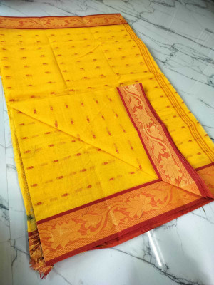 Bikash Dutta Fashion Self Design Tant Pure Cotton Saree(Red)