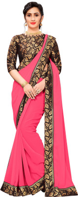 Rashiklal & Co. Self Design Bollywood Georgette Saree(Pink)