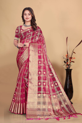 Aarunika SBT Solid/Plain Bollywood Organza Saree(Purple)