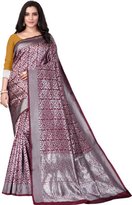 Vedant Vastram Woven Banarasi Silk Blend Saree(Maroon)