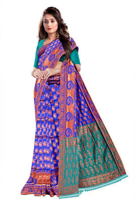 AVM SILK MILLS Printed Bollywood Silk Blend Saree(Multicolor)