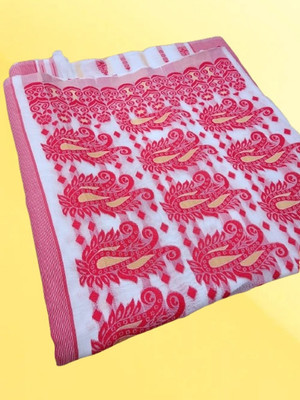 Priyangboda Woven Jamdani Handloom Cotton Blend Saree(Multicolor)