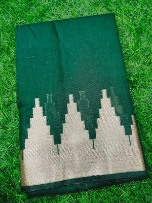 Sarkar Textiles Printed Bandhani Cotton Blend Saree(Green)