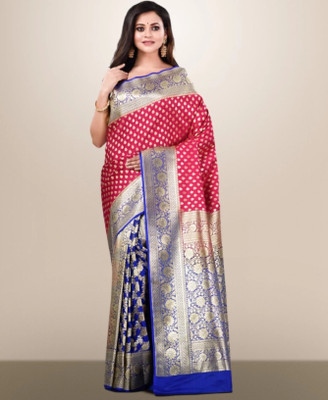 Dulhan Collection Woven Banarasi Jacquard Saree(Multicolor)