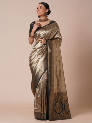 ANOUK Woven Kanjivaram Silk Blend Saree(Light Green)