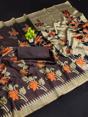 maayro Printed Mysore Art Silk Saree(Multicolor)
