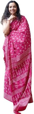 NAYAM CREATION Printed Daily Wear Cotton Blend Saree(Multicolor)