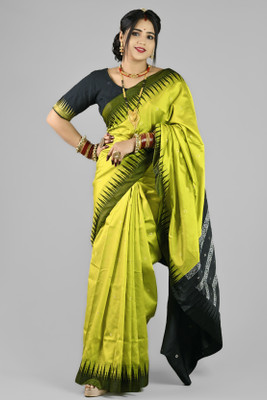 AJMERA FAISHON Temple Border Sambalpuri Art Silk Saree(Multicolor)