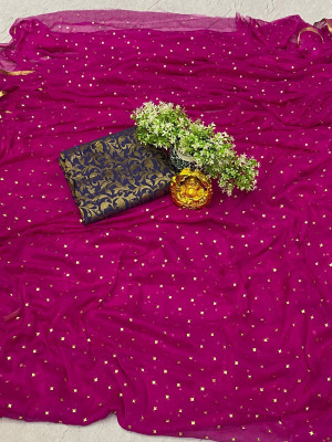 HouseOfCommon Embellished Bollywood Polyester Saree(Purple)