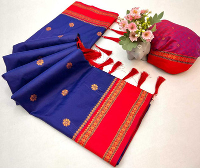 Zivastra Embroidered, Woven, Self Design Banarasi Organza, Georgette Saree(White, Yellow, Black, Green)