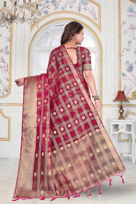 Aarunika LGF Solid/Plain Bollywood Organza Saree(Multicolor)