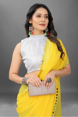 SARETRA MALL Embellished Bollywood Georgette Saree(Yellow)