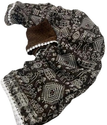 DAZLIO Printed Bollywood Georgette Saree(Brown)