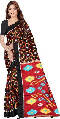 VAAGMI FASHIONS Geometric Print Daily Wear Cotton Jute Saree(Black)