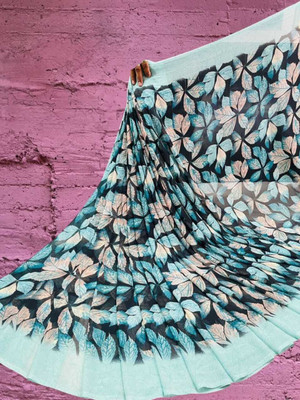 HouseOfCommon Printed Bollywood Georgette Saree(Blue)