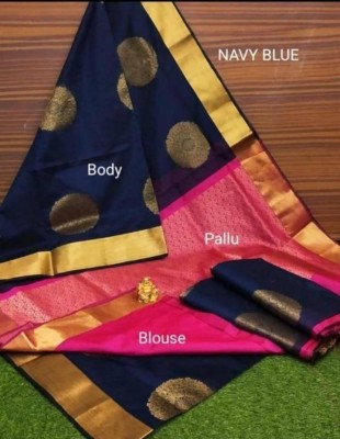 Sita Printed Kanjivaram Art Silk, Pure Silk Saree(Dark Blue)