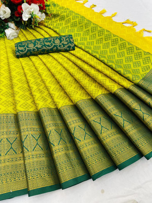 ANANDHARA Cotton Blend Self Design Blouse Material