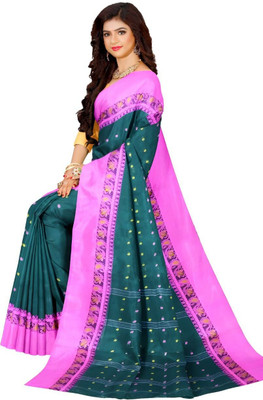 CommonofHouse Self Design Tant Pure Cotton Saree(Multicolor)