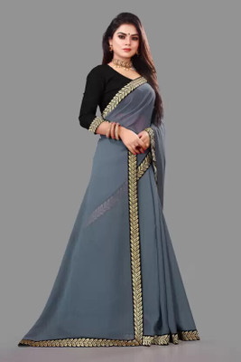 Aai shree khodiyar Embellished Daily Wear Georgette Saree(Grey)