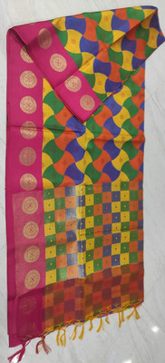 RimshaSaree Printed Banarasi Jacquard Saree(Multicolor)