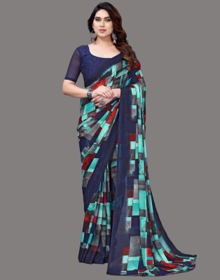 shiv textiles Geometric Print Bollywood Georgette Saree(Multicolor)