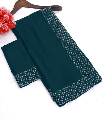 Queenhive Self Design Bollywood Georgette Saree(Dark Green)