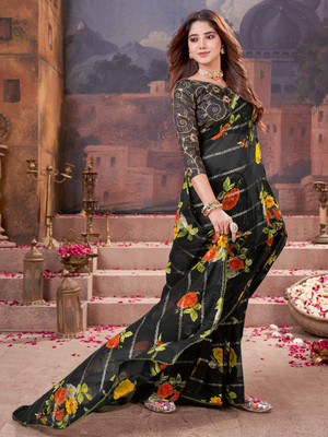 Anouk Rustic Embellished Bollywood Georgette Saree(Black)