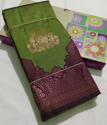 PRANJAL ART Woven Patola Jacquard, Art Silk Saree(Light Green)