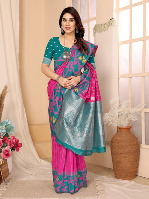 Soor Panchi Woven Banarasi Pure Silk Saree(Green)